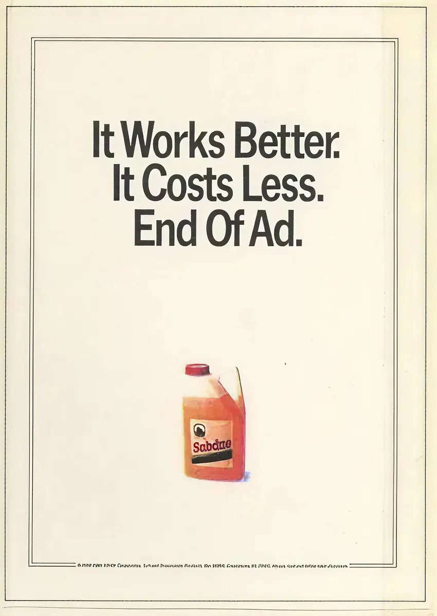 Subdue : It Works Better. It Costs Less. End Of Ad.